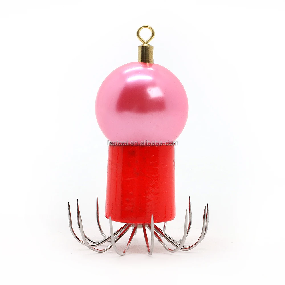Octopus ball squid jig with rich colorful ball sea fishing lures artificial bait fishhook 12 soft  needles  hook