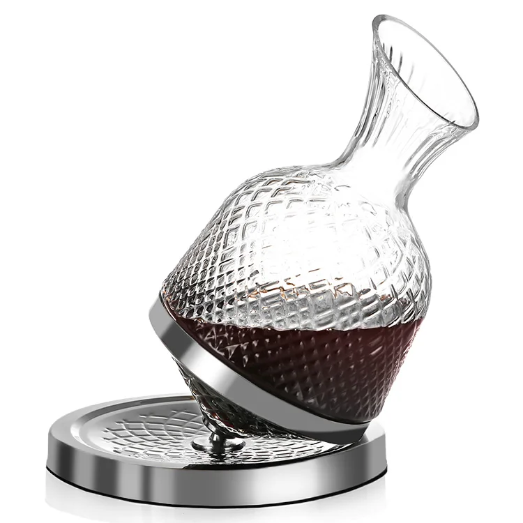 Hot Sales 1000 ml Decanters Crystal Glass Decanter Wine Set 360 Degree Spinning Aerator Great Accessories