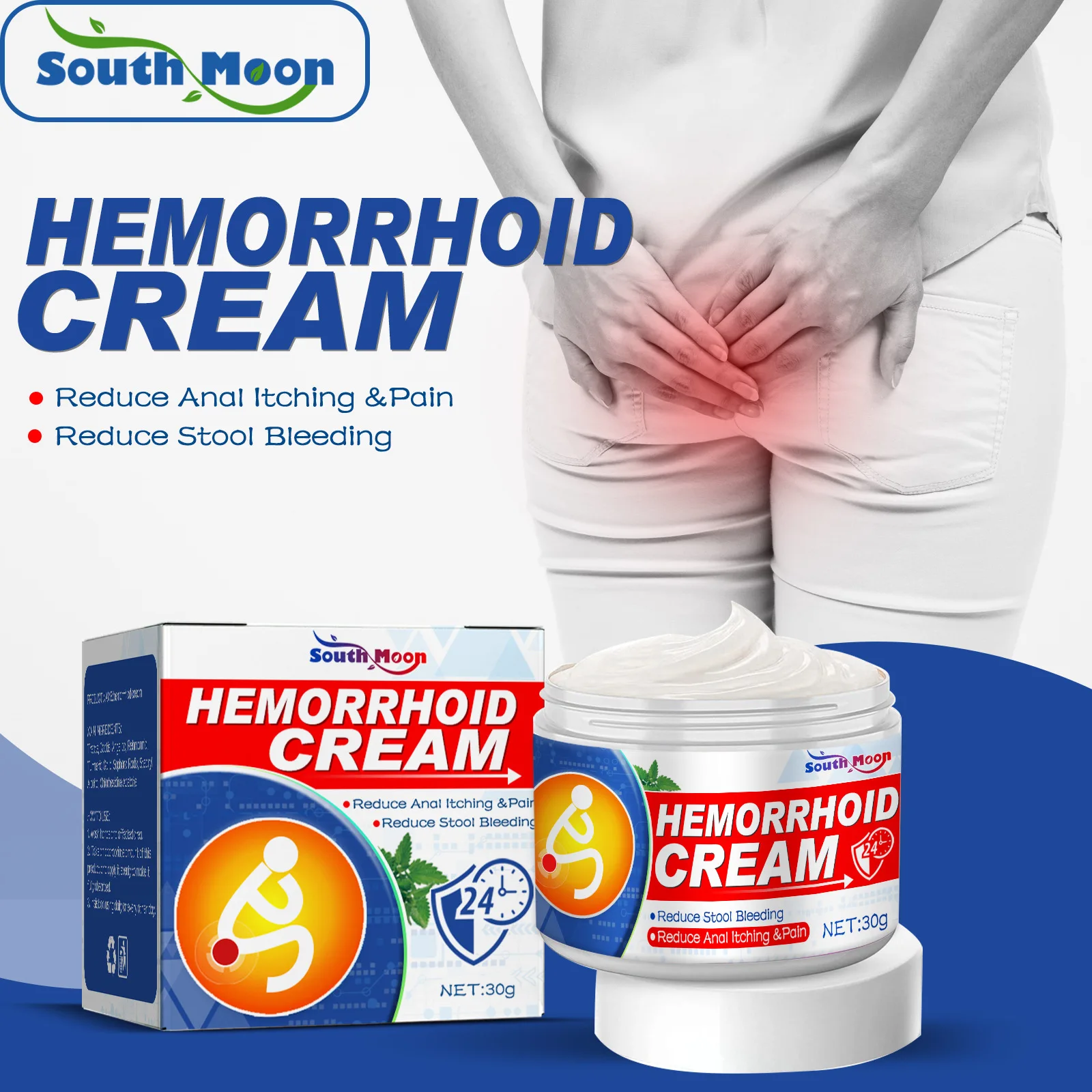 Hot Selling South Moon Brand Hemorrhoids Cream Chinese Traditional Herbal Extracts Hemorrhoids Ointment