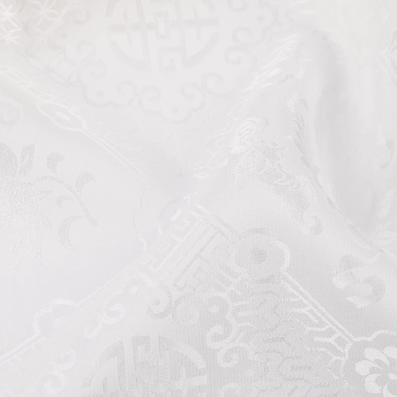 Wholesale China Silk Rhombus Plaid Jacquard White 114cm 100% Silk Fabric for woman