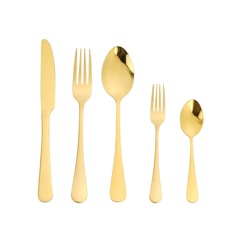 
5 Pieces Stainless Steel Flatware set Knife Fork Spoon Tea Spoon with Dessert Fork 