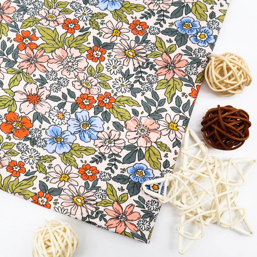 low moq soft high quality twill custom digital print cotton spandex jersey fabric