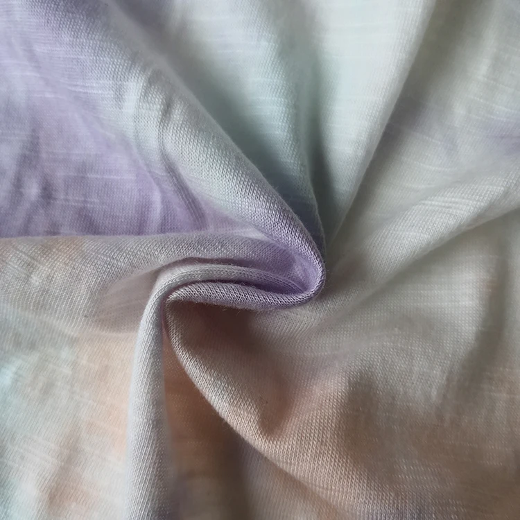 Tie dyed 50% cotton rayon blend single jersey