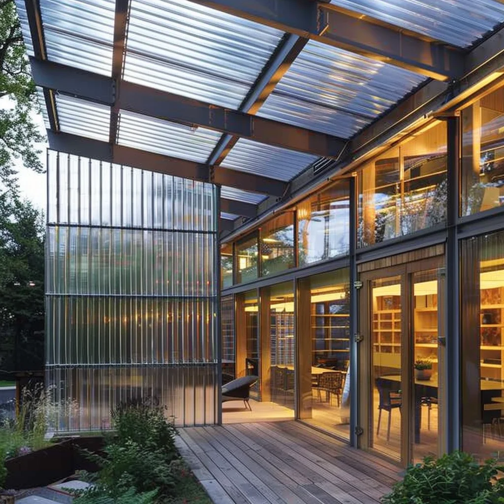 Clear 1.5mm Thick UV Plastic Roofing Panels Flexible Corrugated Polycarbonate Sheet