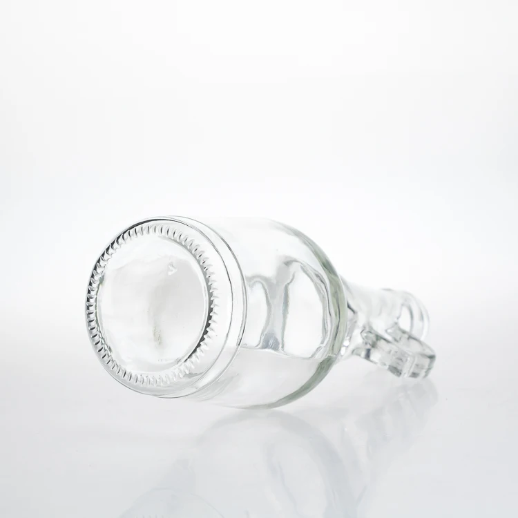 Whisky Brandy Packaging Clear 250ml California Type Empty Wine Spirit Glass Bottle with Handle