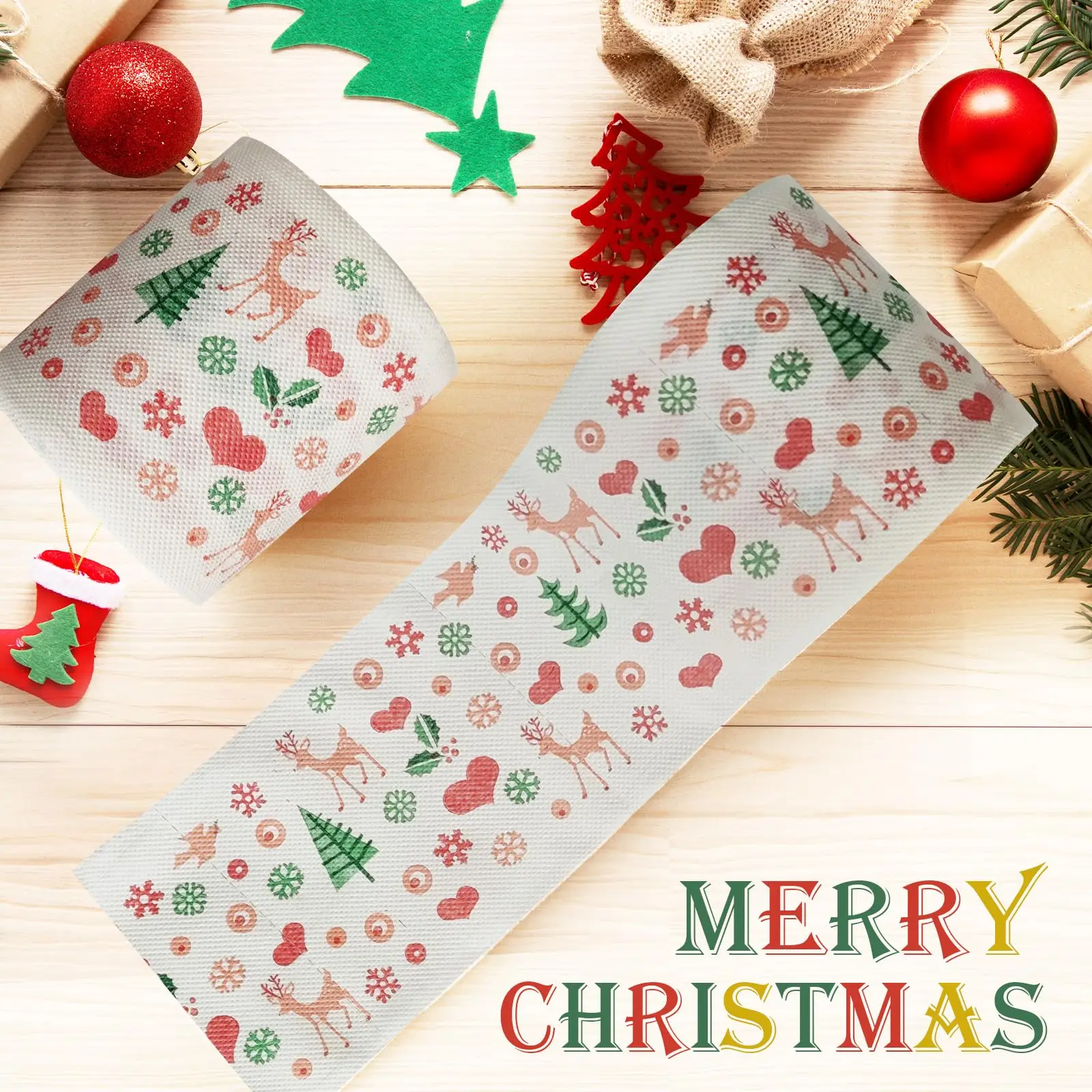 Manufacturer Direct Great Price Christmas Custom Design Printed Toilet Paper Rolls Paper Towel