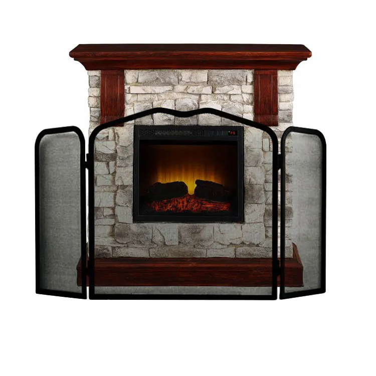 Крытый камин экран 3 панели оловянный кованый большой экран наружный металлический декоративный сетчатый чехол твердый огнеупорный забор