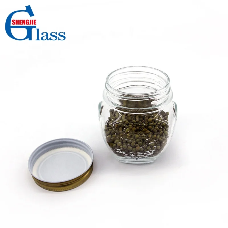 china factory price glass food storage bottles & jars containers Carving Clear GlassHoney Jam Glass Candle Jars with Lids