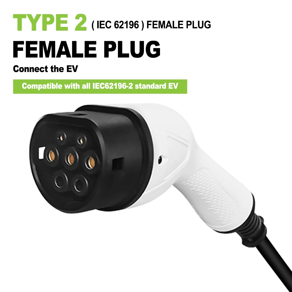 16A Mode 3 Type 2 To Type 2 Electric Vehicle EV Charging Cable Cord for Type 2 Charge Points
