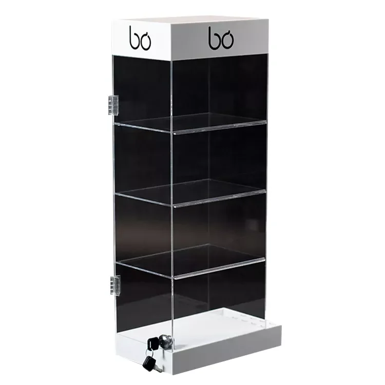 Custom Cigarette Display Case Acrylic Display Stand Commercial Sectional Display Furniture Retail Shops