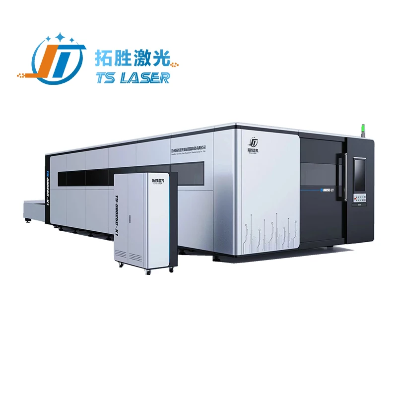 Tuosheng whole cover exchange platform fiber laser cutting machine 1kw-6kw automatic operate laser metal cutter