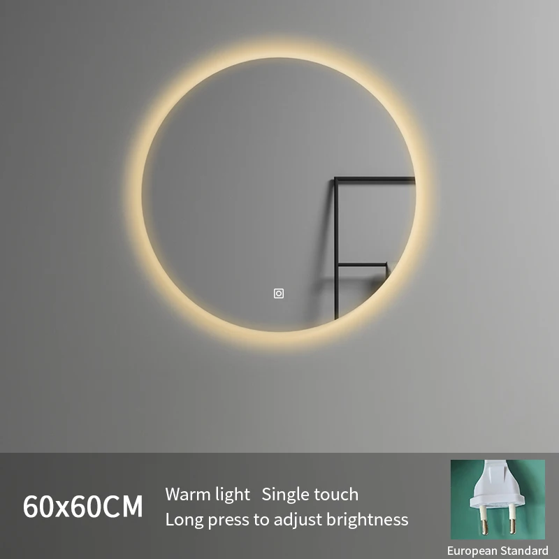 High Quality LED Smart Lighted Mirror Modern Design Bathroom Hotel Full Shower Wall Hanging Illuminated Feature Graphic Design