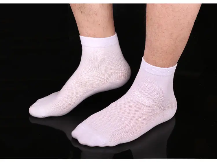 Summer Breathable Soft Cotton Socks Solid Color Thin White Organic Breathable Socks