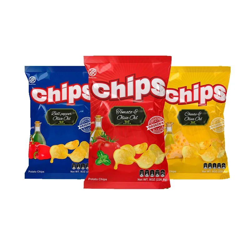 Wholesale Custom Print Up Pouches Food Packaging Bags Plastic For Potato Chips Snacks
