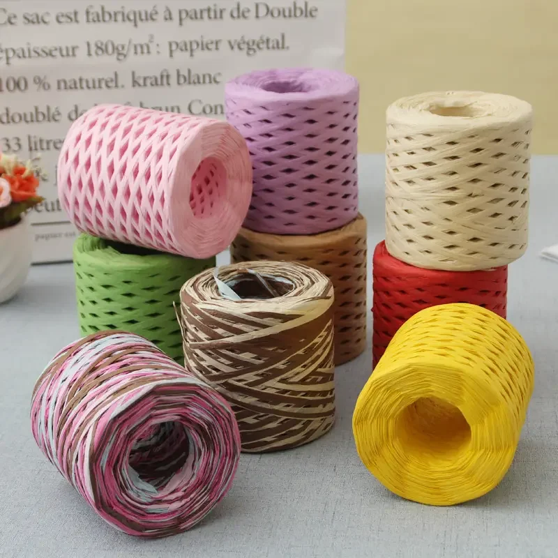 Raffia Paper Ribbons Packing DIY Crafts Party Decorations handmade raffia rope 200m