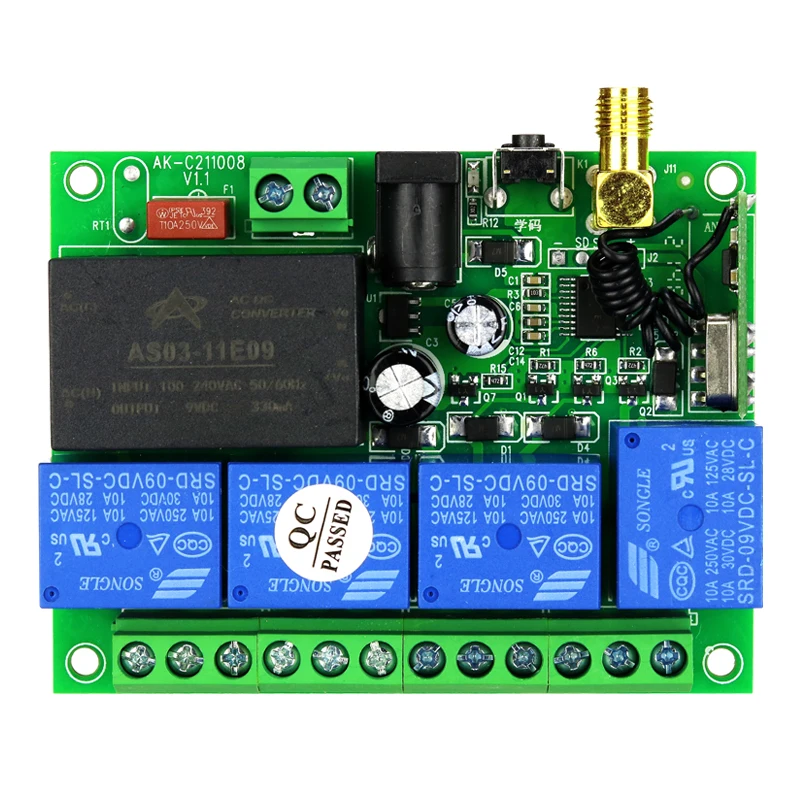 4 Channel 315/433Mhz Universal Remote Control Wireless For Smart Home Security Monitoring