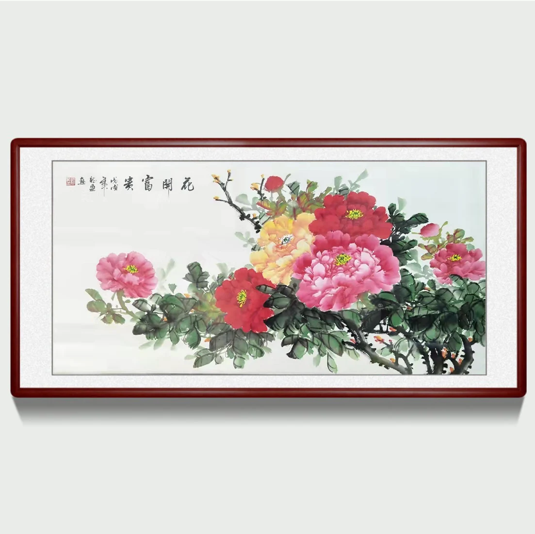 Chinese Painting Peony Print Flowers Wall Art Floral Art Canvas Painting Pastel Pink Flower For Bedroom Living Room Decor