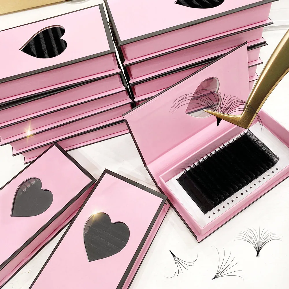 Factory Price  Easy Flowering Eyelash Extensions Volume Automatic Easy Fans Blooming Lash Extension wholesale private label