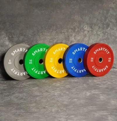 Smartfit Colored Rubber Bumper Plates Weight Lifting Plates Barbell  Bumper Plates 5-20KG 10-55LB