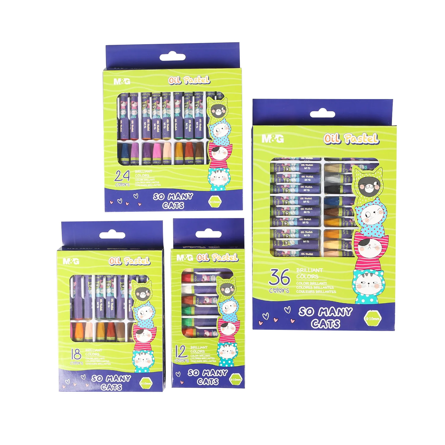 Wholesale 12 18 24 36 Color Soft Kid Hexagonal Shape Oil Pastel Set