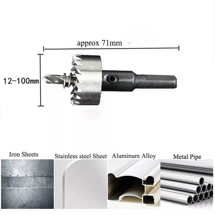 High speed steel 6542 M2 9341 M42 HSS Hole saw for metal stainless steel plate tube pipe cutting