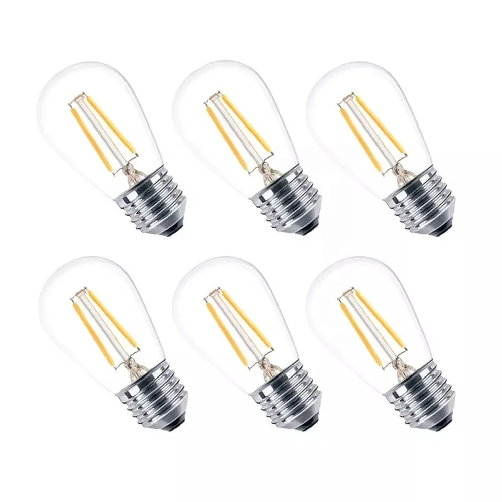 12V /24V  E27 E26  1 W 2W S14 LED edison filament warm white  vintage clear plastic  outdoor unbreakable