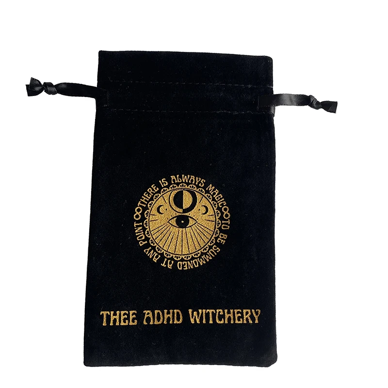 Индивидуальный дизайн черные бархатные сумки для духов на шнурке упаковки косметики с золотым логотипом