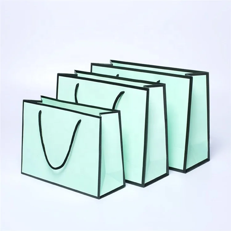 KM China Factory Price Custom Drawstring Recyclable Luxury Shopping Bag Paper Bags With Logo for Clothing