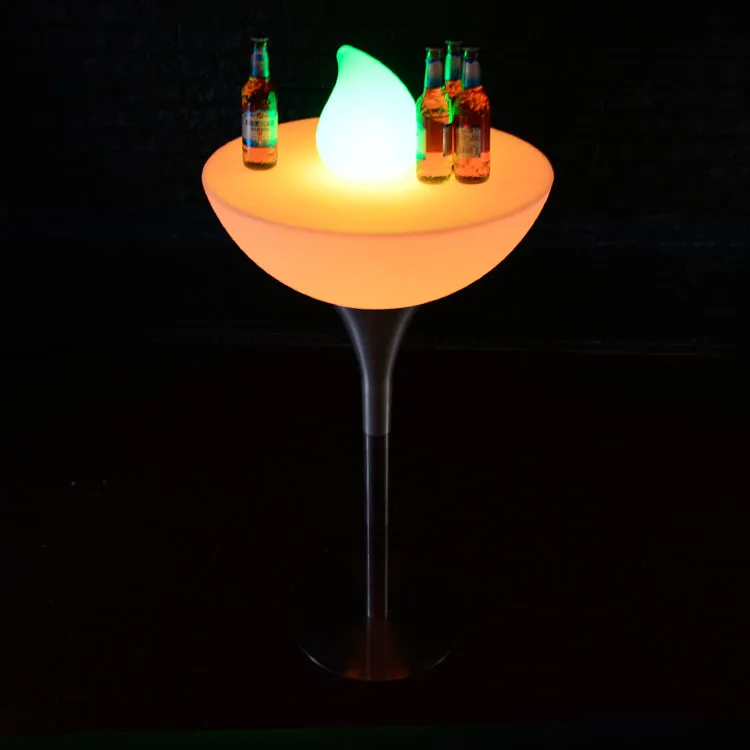 Portable Steel Leg Support Feet Waterproof led bar furniture bar table Led cocktail table for party