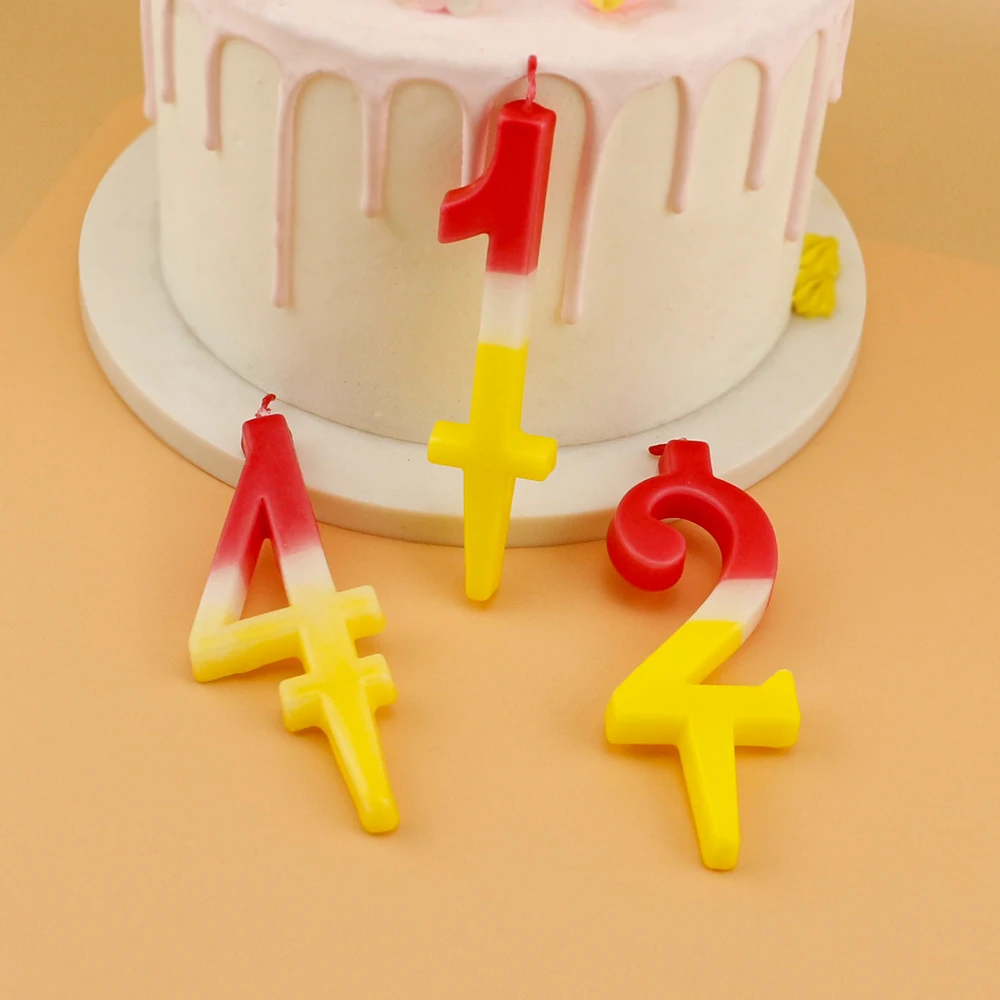 0-9 Creative Candles Number Happy Birthday Cake Topper Decoration Party Supplies
