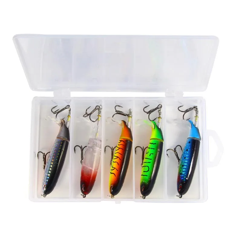 Tractor rotating hard bait 13g fishing tackle pencil popper fly saltwater 2 segmented fish lures eyes set