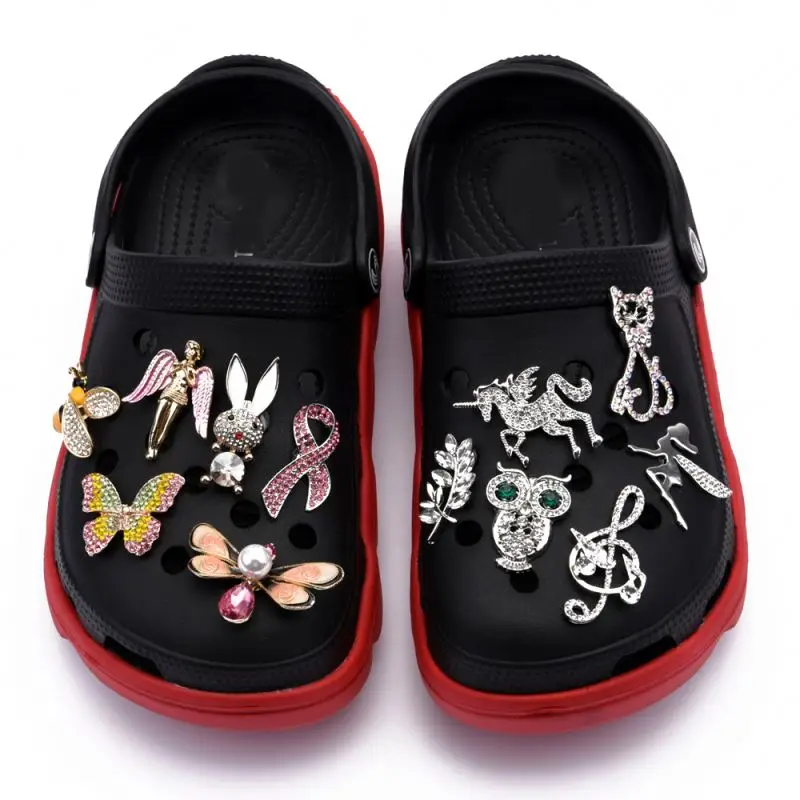 Wholesale 50% discount custom rhinestone  metal bling shoes clog for decoration clog shoe charms