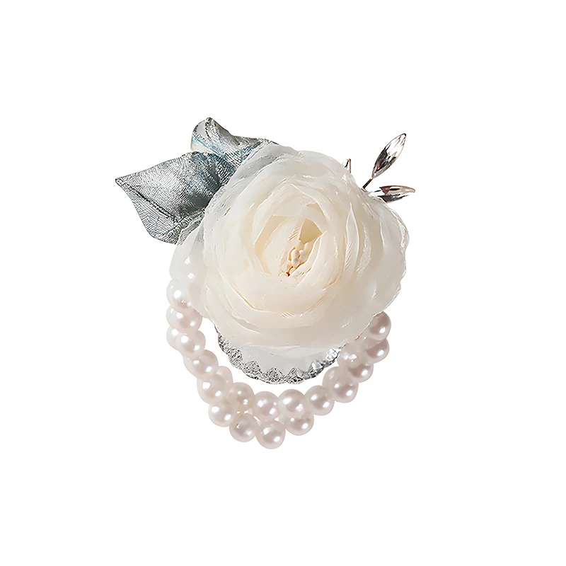 New wholesale bride bridesmaids wedding wrist flower pearl beautiful senior wrist flower bridal wrist flower