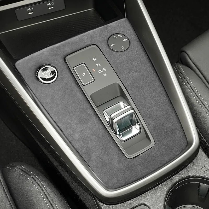 Ushilife Alcantara car interior car central control panel cover console with cup holder cover for Audi A3 decoration