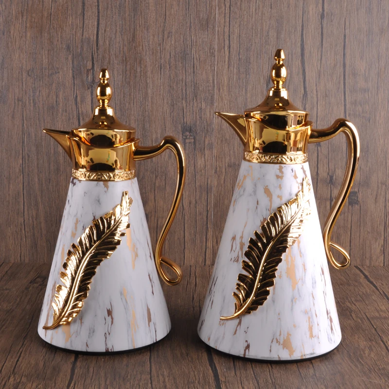 Wholesale Royal High End Ethiopian Flask Vacuum Thermos Teapot Dallah Arabic Coffee Pot with Glass Liner