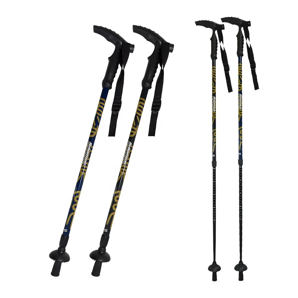 New design 2-section cork handle carbon outdoor telescopic elderly hiking poles trekking sticks