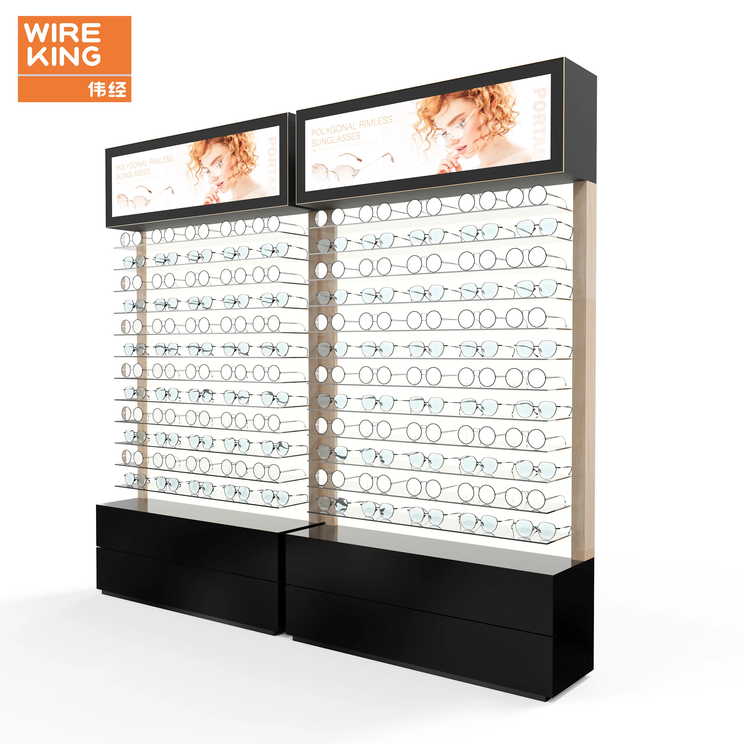 WIREKING Customized Eyeglass Rack Floor Standing Display Stands Sunglasses Display Rack