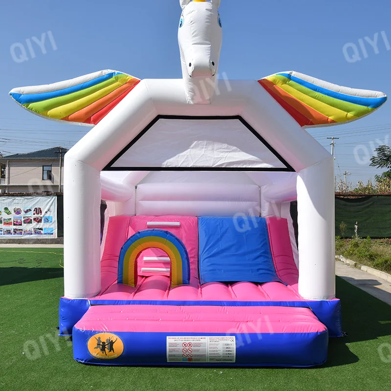Shining Star Dream Unicorn Inflatable Castle Bouncer with Water Pool for Summer Party