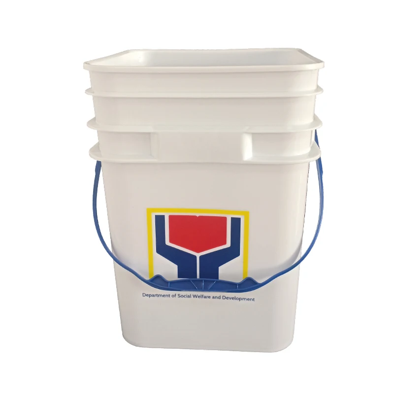 wholesale 20L square plastic pail food grade plastic bucket with lid  can printing logo Donation Bucket