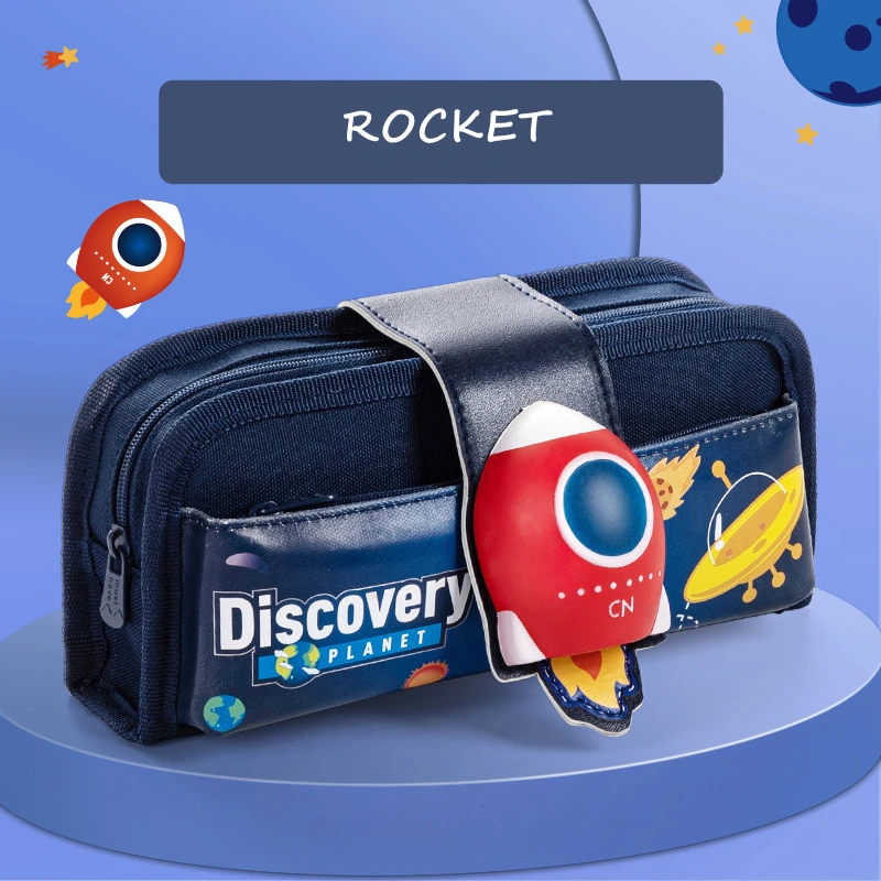 2023 Hot Cute School Student Multifunctional Double Layer Pencil Case Children Stationery Large Capacity Canvas Pencil Bags Cas