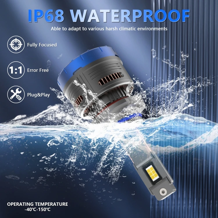 P13 1 Pair 9005 / HB3 DC10-32V / 60W / 6000K / 6500LM Car Liquid Metal LED Headlight