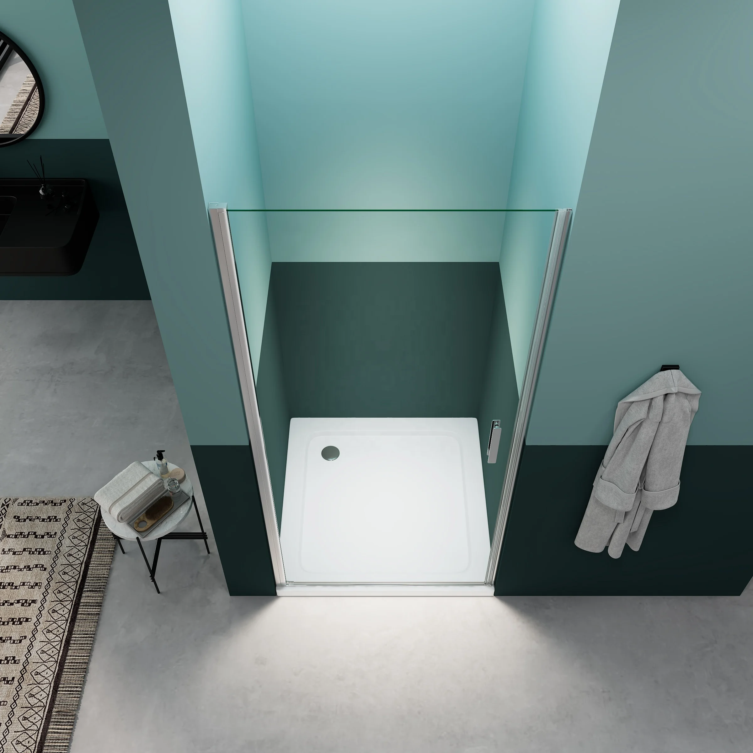 Exceed Hot Sale Modern Tempered Glass Bathroom Door