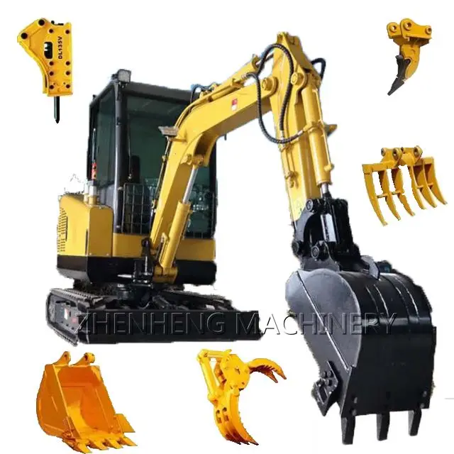 Mini excavator rubber tracks tractor excavator  hydraulic pump Used for small scale projects on household farms