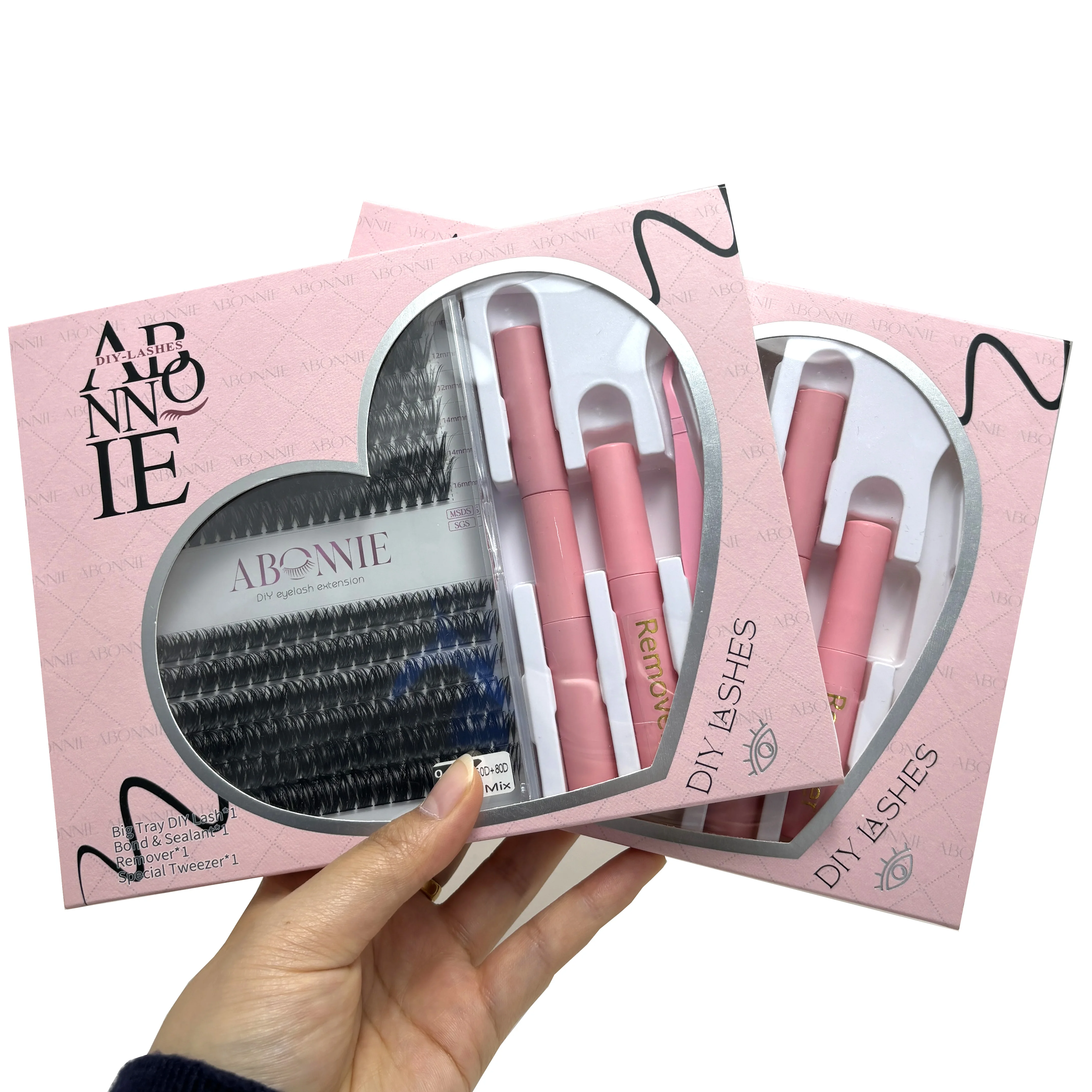 Abonnie Eye Lashes Wholesale Diy Clusters Diy Cluster Lash Bond And Seal Waterproof Mink Lash Cluster Kit
