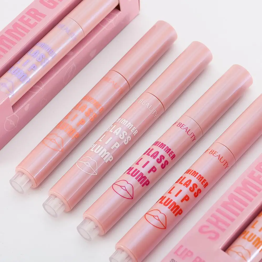 Vegan High Quality Juicy Lip Plump Gloss Custom Luxury Private Label Lip Plump Oil Custom Logo Shimmer Glass Lip Plump Gloss