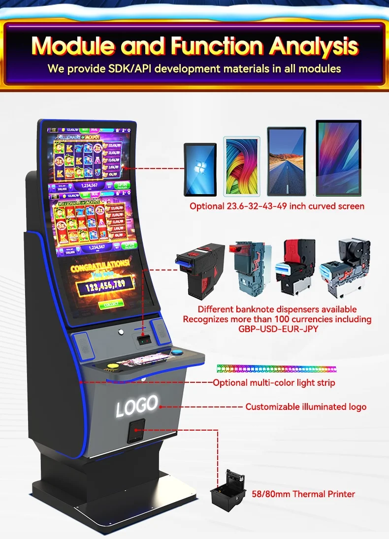 Usingwin Popular gambling machine casino slot games cash coin operated games Slot Machine Money Box Savings Bank with Printer