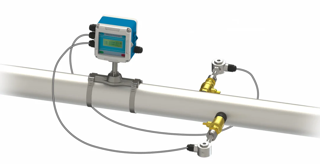 customization TDS100 high quality hydraulic oil liquid water fixed flowmeter LCD Ultrasonic water  flow meter