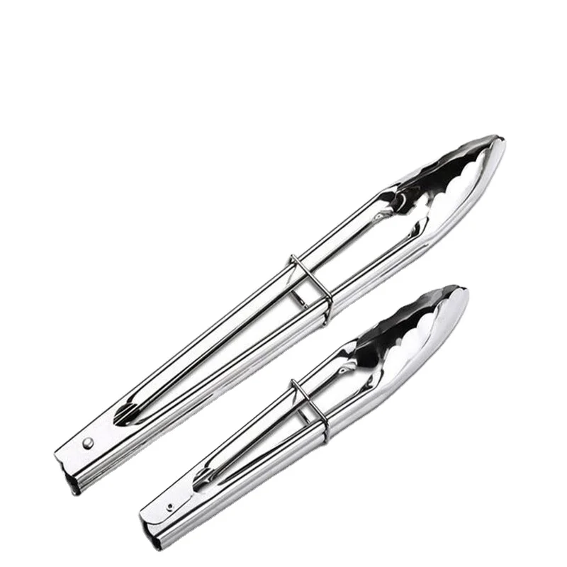 
Barbecue 9/12Inch Stainless Steel Food Tongs Camping BBQ Fruit Clips Salad Bread Tong Clamp Utensils Kitchen Tools 