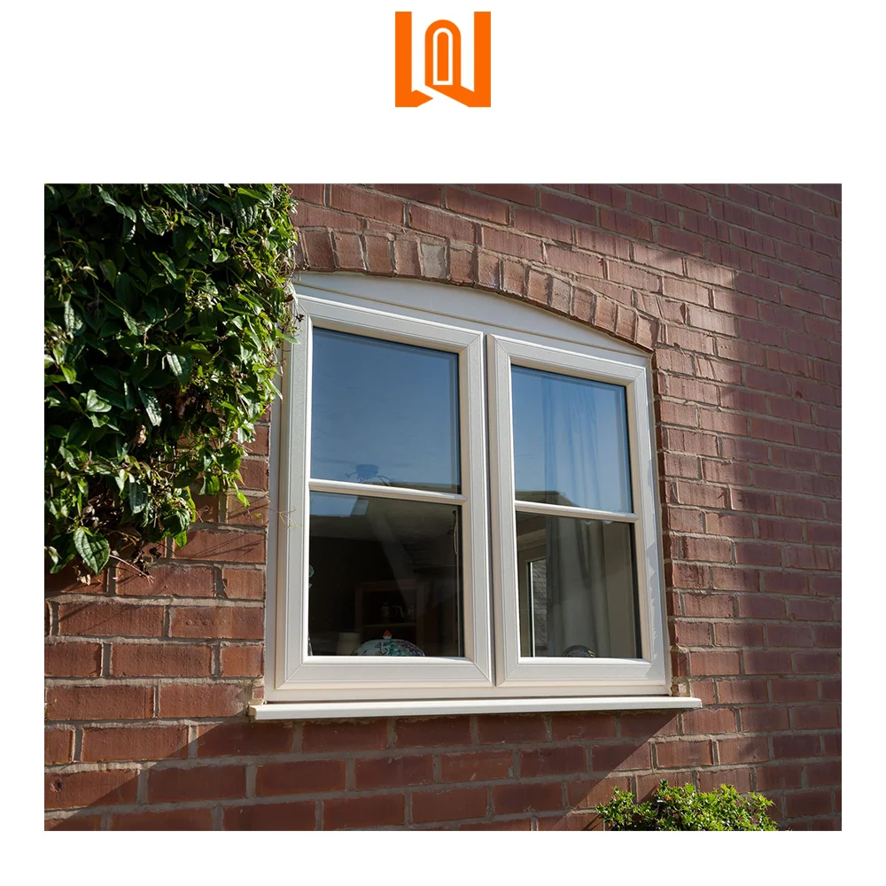 WANJIA European design soundproof UPVC casement window house vinyl courtyard PVC windows french windows