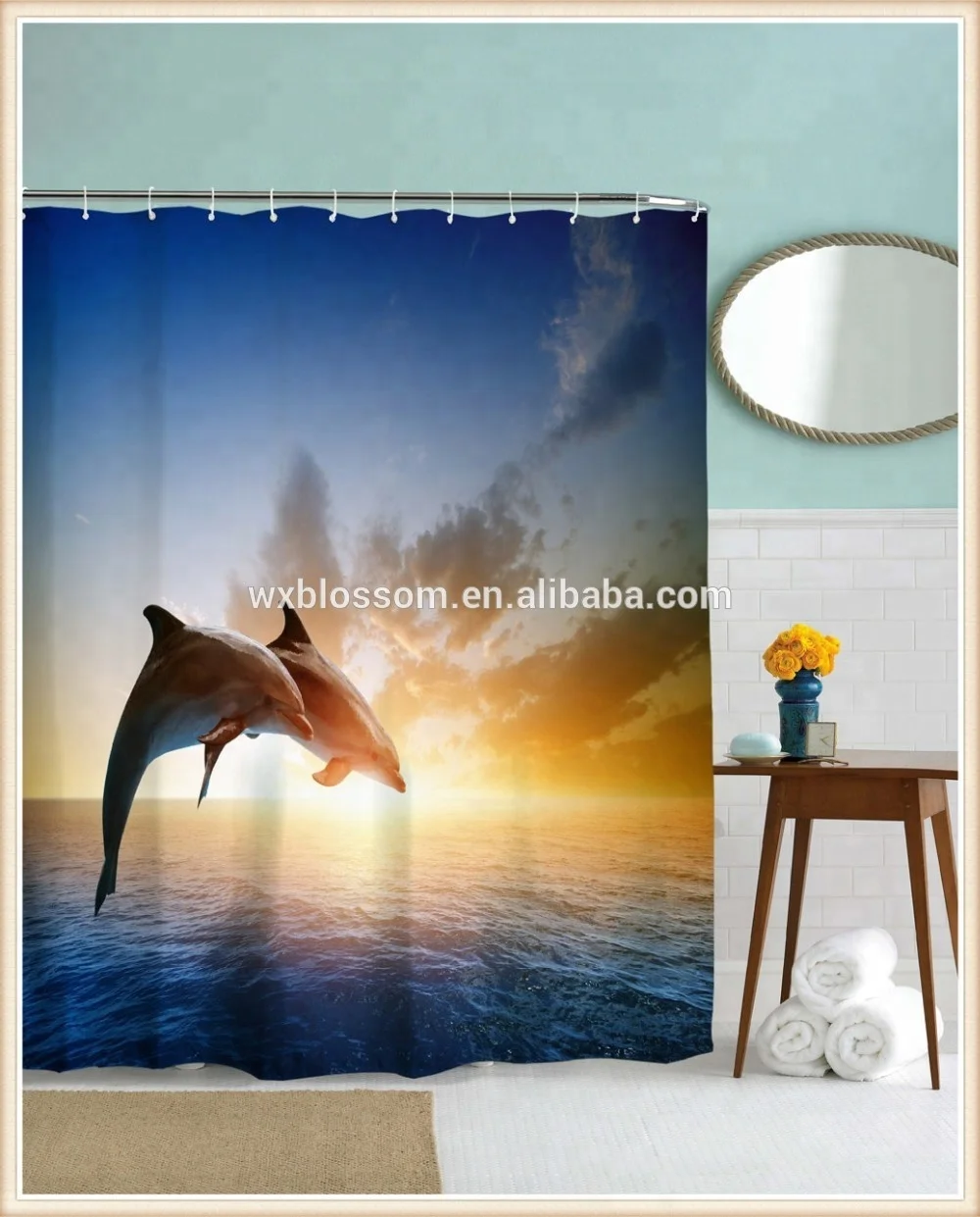 Latest curtain design digital printing high quality 96 inch